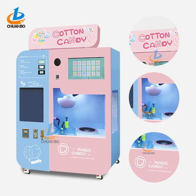 Manufacture  Customized Color Coin Cash OEM ODM Factory Full Automatic Cotton Candy Vending Machine Floss Flower Candy Machine