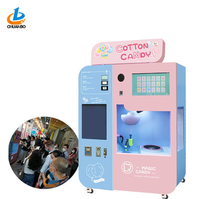 Factory Banknote Coin Payment Colorful Fancies Full Automatic Big Cotton Candy Machine for Small Businesses