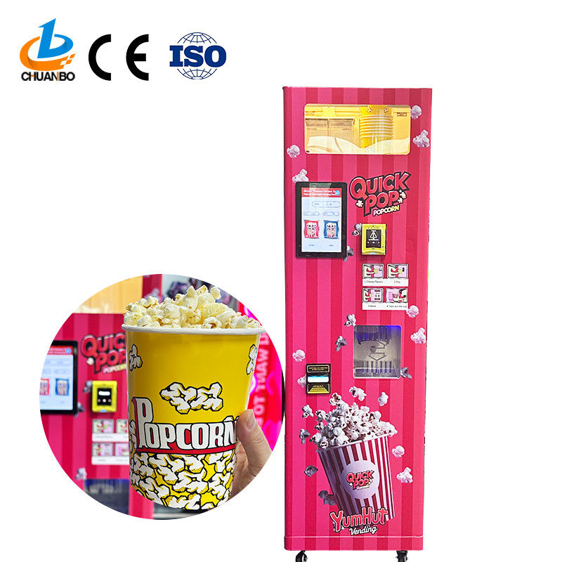 Smart Touch Screen Automatic  Popcorn Vending Machine With 2 Flavors for Commercial Use Snack Food Popcorn Vending Machine