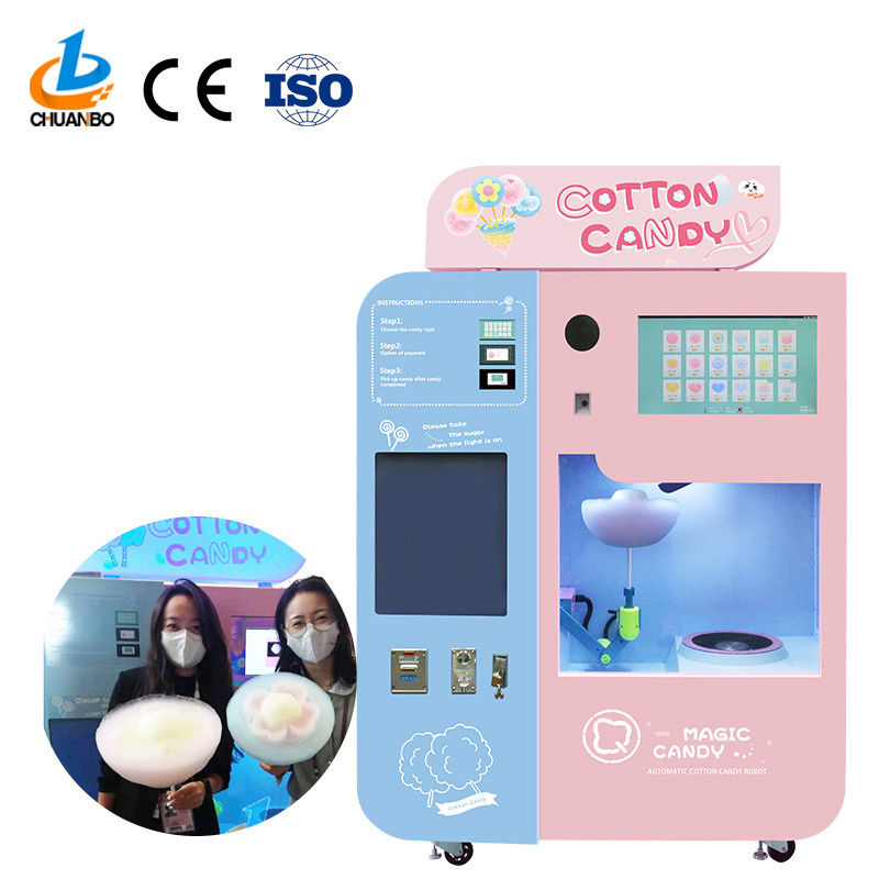 Original Factory Full Automatic Floss Flower Vending Machine Automatic Cotton Candy Making Vending Machine for Small Businesses
