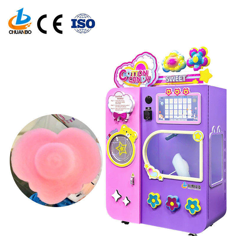 Latest Smartest Fully Automated Remote Control Kids Automatic Cotton Candy Floss Vending Machine Manufacture