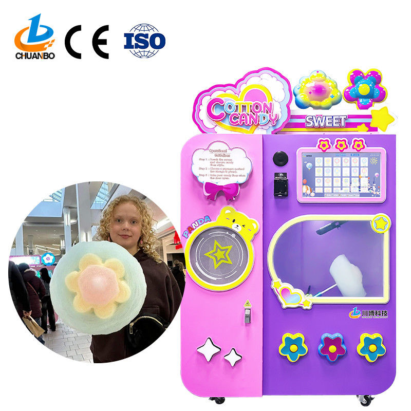 Self-Service Sweet Cotton Candy Vending Machine Scanner Commercial Cotton Candy Factory Vending Machine