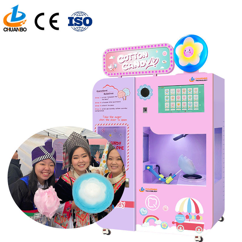 Chuanbo Technology Latest Type Full Automatic Pink&Blue Fairy Commercial Machine Cotton Candy