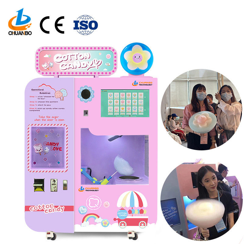 Direct Supply Full Commercial Automatic Sugar Cotton Candy Vending Machine With Factory Prices fairy Floss Machine for Sale